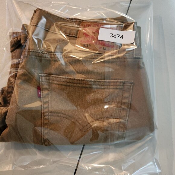 Levis 511 Mens Tan Denim Cutoff Shorts W33 Distressed Style - Picture 10 of 10